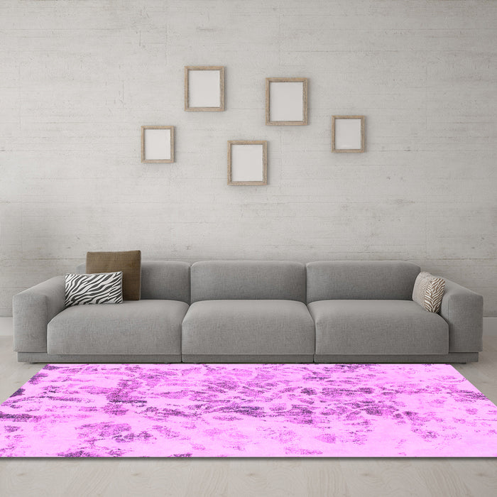 Machine Washable Abstract Pink Modern Rug in a Living Room, wshabs864pnk