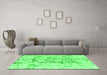 Machine Washable Abstract Green Modern Area Rugs in a Living Room,, wshabs864grn