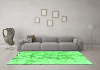 Machine Washable Abstract Green Modern Rug, wshabs864grn