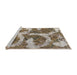 Sideview of Machine Washable Abstract Tan Brown Rug, wshabs865