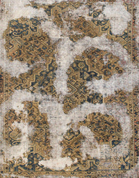 Machine Washable Abstract Tan Brown Rug, wshabs865