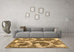 Machine Washable Abstract Brown Modern Rug in a Living Room,, wshabs865brn