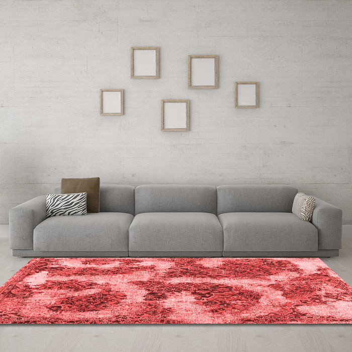 Modern Red Washable Rugs