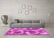 Machine Washable Abstract Pink Modern Rug in a Living Room, wshabs865pnk