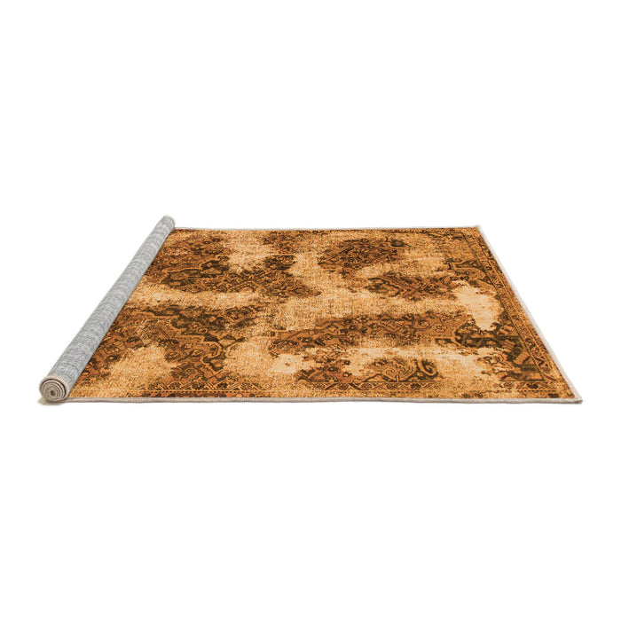 Sideview of Machine Washable Abstract Orange Modern Area Rugs, wshabs865org