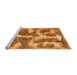 Sideview of Machine Washable Abstract Orange Modern Area Rugs, wshabs865org