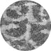 Round Abstract Gray Modern Rug, abs865gry