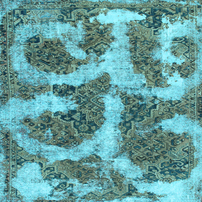 Square Machine Washable Abstract Light Blue Modern Rug, wshabs865lblu