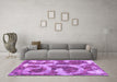 Machine Washable Abstract Purple Modern Area Rugs in a Living Room, wshabs865pur