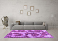 Machine Washable Abstract Purple Modern Rug, wshabs865pur