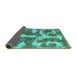 Sideview of Abstract Turquoise Modern Rug, abs865turq