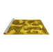 Sideview of Machine Washable Abstract Yellow Modern Rug, wshabs865yw