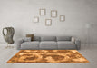 Machine Washable Abstract Orange Modern Area Rugs in a Living Room, wshabs865org