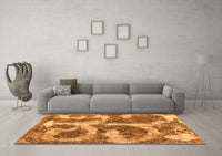 Machine Washable Abstract Orange Modern Rug, wshabs865org