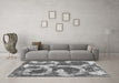 Machine Washable Abstract Gray Modern Rug in a Living Room,, wshabs865gry