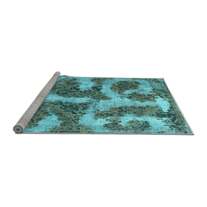 Sideview of Machine Washable Abstract Light Blue Modern Rug, wshabs865lblu
