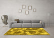 Machine Washable Abstract Yellow Modern Rug in a Living Room, wshabs865yw