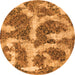 Round Abstract Orange Modern Rug, abs865org