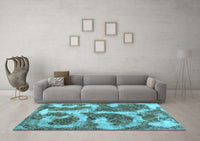 Machine Washable Abstract Light Blue Modern Rug, wshabs865lblu