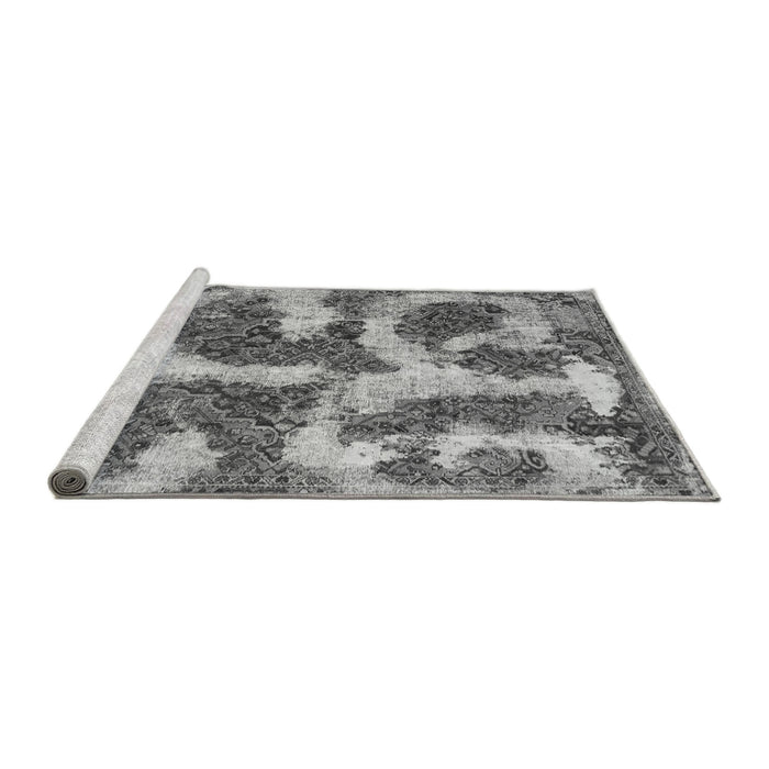 Sideview of Machine Washable Abstract Gray Modern Rug, wshabs865gry