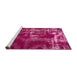 Sideview of Machine Washable Abstract Raspberry Red Rug, wshabs866