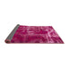 Sideview of Abstract Raspberry Red Persian Rug, abs866