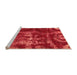 Sideview of Machine Washable Persian Orange Bohemian Area Rugs, wshabs866org