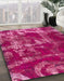 Machine Washable Abstract Raspberry Red Rug in a Family Room, wshabs866