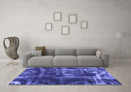 Machine Washable Persian Blue Bohemian Rug in a Living Room, wshabs866blu