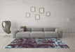 Machine Washable Persian Turquoise Bohemian Area Rugs in a Living Room,, wshabs866turq