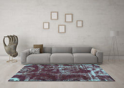 Machine Washable Persian Turquoise Bohemian Area Rugs in a Living Room,, wshabs866turq