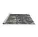 Sideview of Machine Washable Persian Gray Bohemian Rug, wshabs866gry