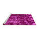 Sideview of Machine Washable Persian Pink Bohemian Rug, wshabs866pnk