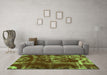 Machine Washable Persian Green Bohemian Area Rugs in a Living Room,, wshabs866grn