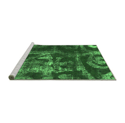 Sideview of Machine Washable Persian Emerald Green Bohemian Area Rugs, wshabs866emgrn