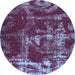 Round Machine Washable Persian Light Blue Bohemian Rug, wshabs866lblu