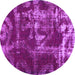 Round Persian Purple Bohemian Rug, abs866pur