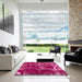 Square Abstract Raspberry Red Persian Rug in a Living Room, abs866