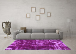 Machine Washable Persian Purple Bohemian Area Rugs in a Living Room, wshabs866pur