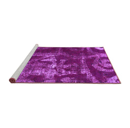 Sideview of Machine Washable Persian Purple Bohemian Area Rugs, wshabs866pur