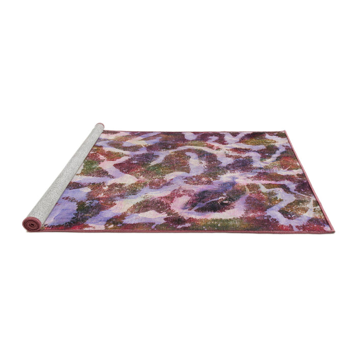 Sideview of Machine Washable Abstract Pastel Violet Purple Rug, wshabs867