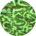 Round Abstract Green Modern Rug, abs867grn