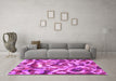 Machine Washable Abstract Pink Modern Rug in a Living Room, wshabs867pnk