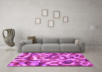 Machine Washable Abstract Pink Modern Rug, wshabs867pnk