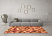 Machine Washable Abstract Orange Modern Area Rugs in a Living Room, wshabs867org