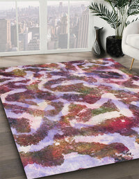 Abstract Pastel Violet Purple Modern Rug, abs867