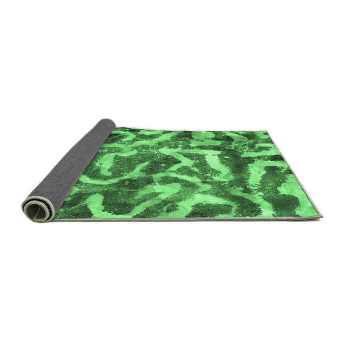 Sideview of Abstract Emerald Green Modern Rug, abs867emgrn