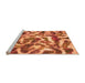 Sideview of Machine Washable Abstract Orange Modern Area Rugs, wshabs867org