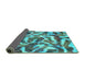 Sideview of Abstract Turquoise Modern Rug, abs867turq