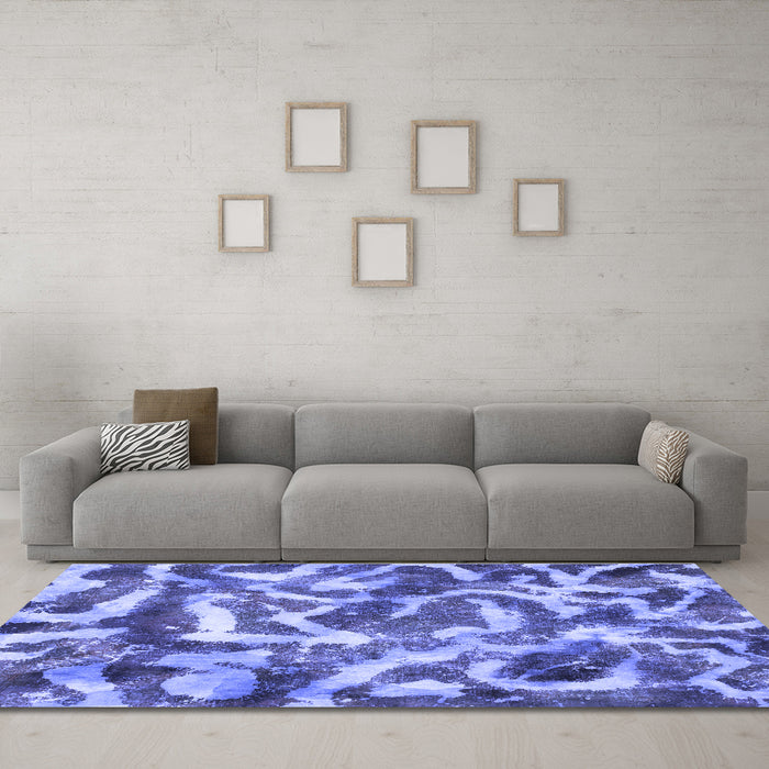 Machine Washable Abstract Blue Modern Rug in a Living Room, wshabs867blu